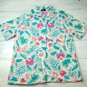 Vintage Haberdashery Hawaiian Shirt SZ 10 Medium Floral Pattern